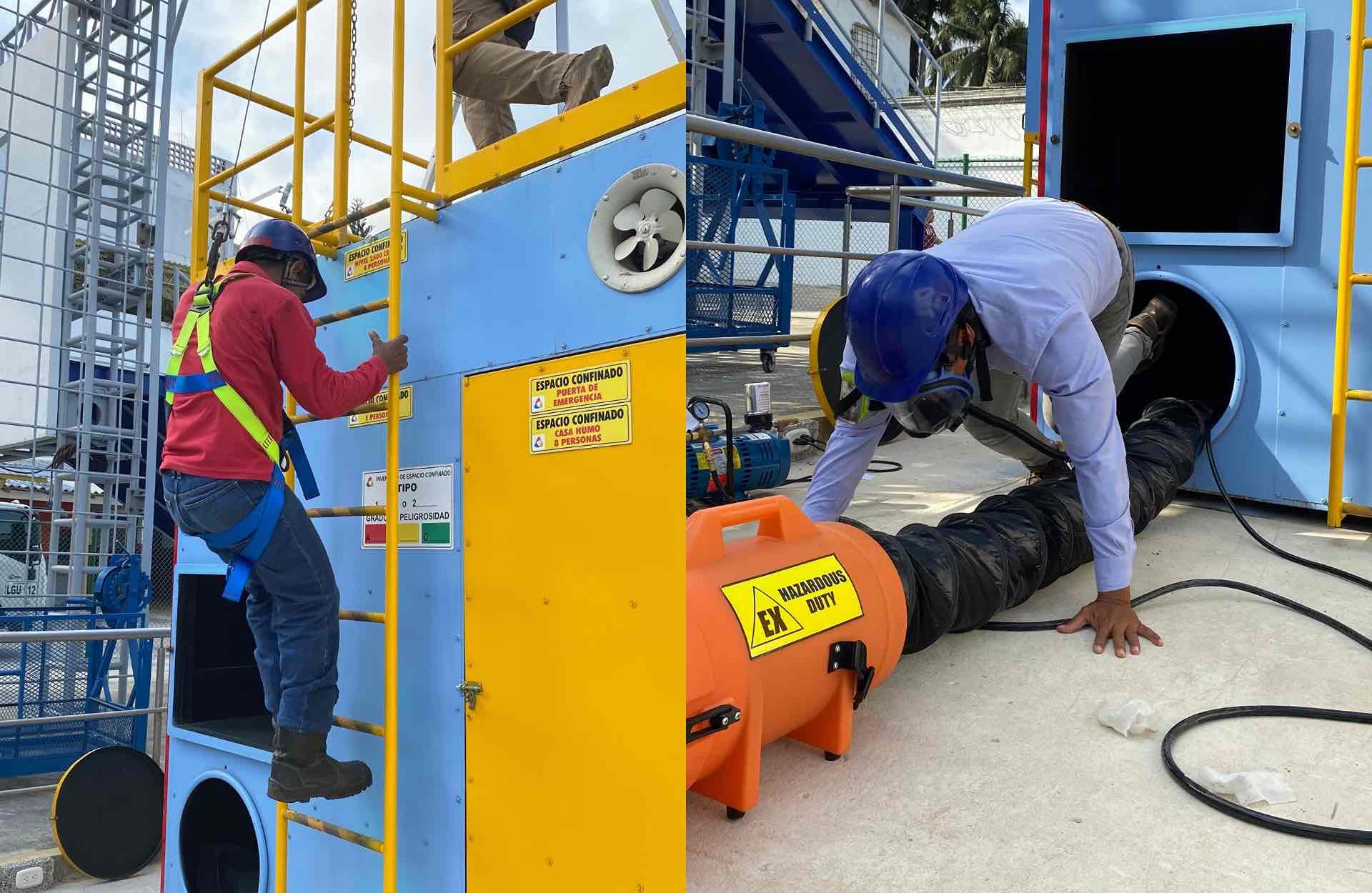 trabajadores en Espacios confinados